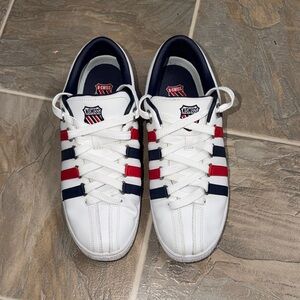 K-Swiss Men's White, Red, and Navy Sneakers